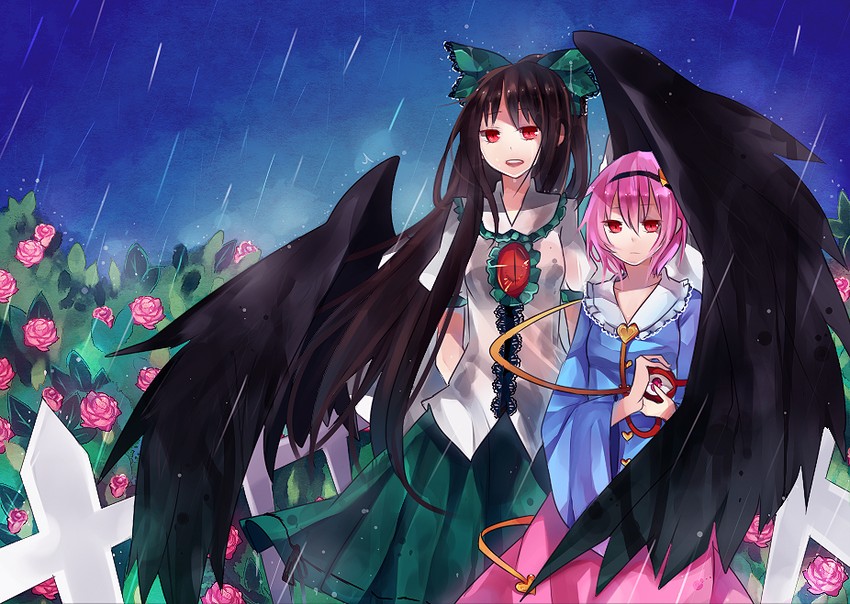 komeiji satori and reiuji utsuho (touhou) drawn by mei_luo