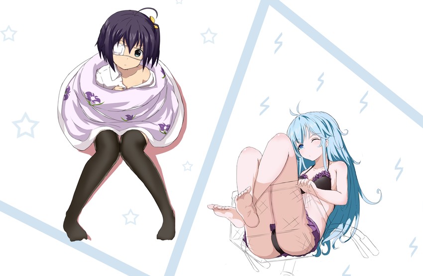 takanashi rikka and touwa erio (chuunibyou demo koi ga shitai! and 1 more) drawn by hu_sea