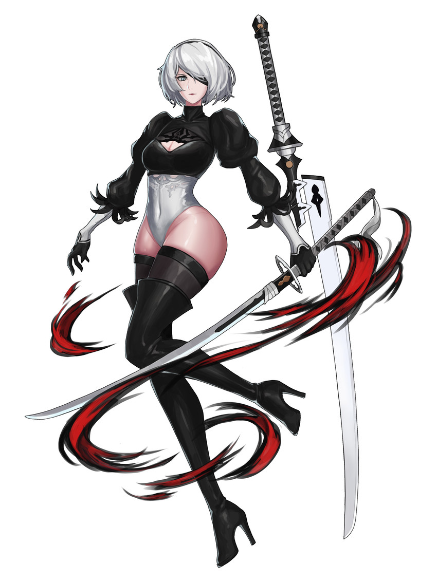 2b (nier and 1 more) drawn by hella_p
