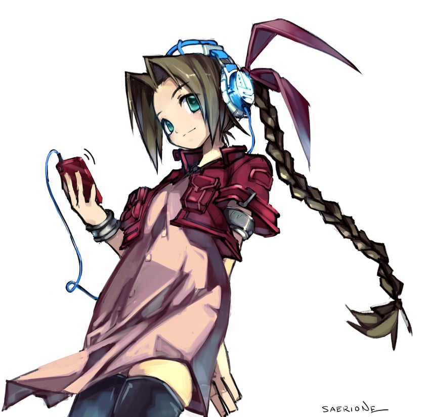 aerith gainsborough (final fantasy and 1 more) drawn by saerione