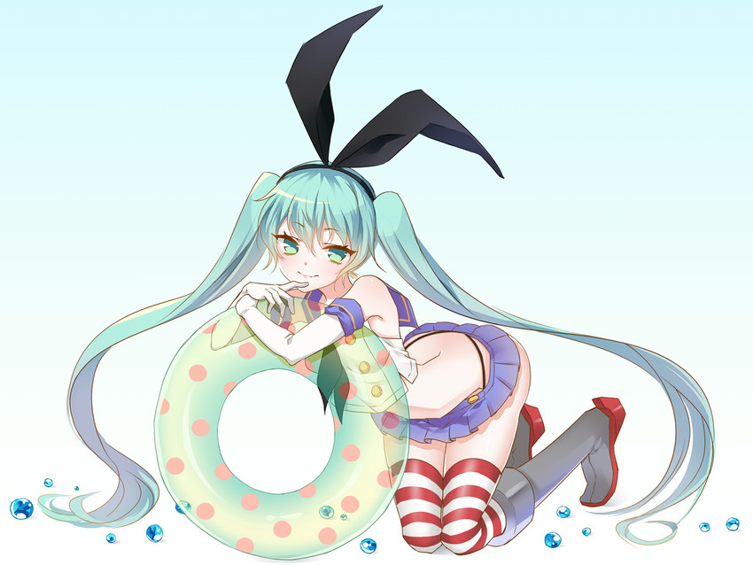 hatsune miku and shimakaze (kantai collection and 1 more) drawn by ayumi_(xiwu)