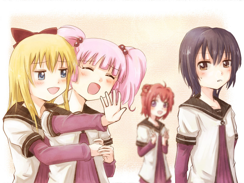 toshinou kyouko, akaza akari, funami yui, and yoshikawa chinatsu (yuruyuri) drawn by vastblue