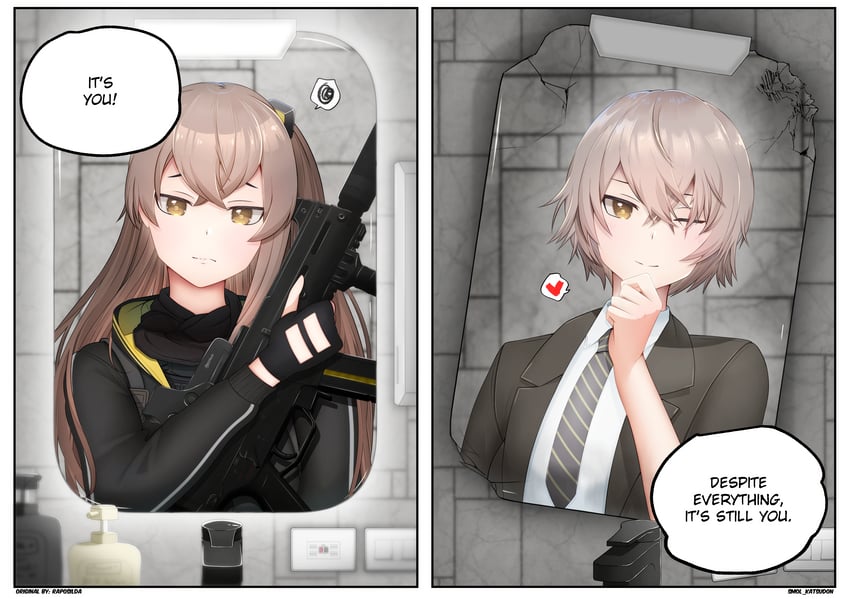 ump45 and leva (girls' frontline and 1 more) drawn by 45sensei