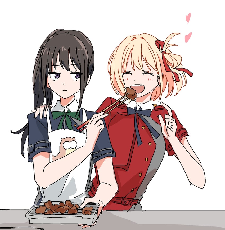 nishikigi chisato and inoue takina (lycoris recoil) drawn by himagosan