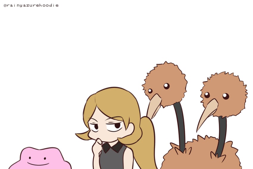 serena, ditto, and doduo (pokemon and 1 more) drawn by rainyazurehoodie