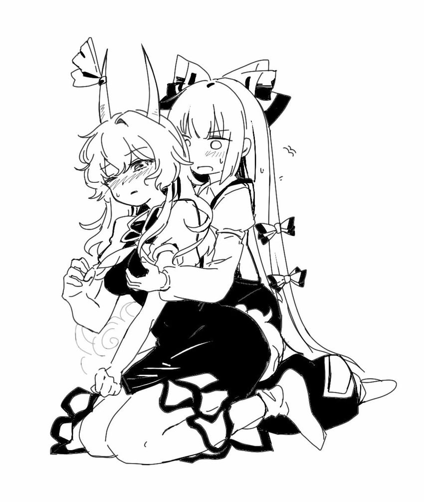 fujiwara no mokou, kamishirasawa keine, and ex-keine (touhou) drawn by youshouhaoxianzhe