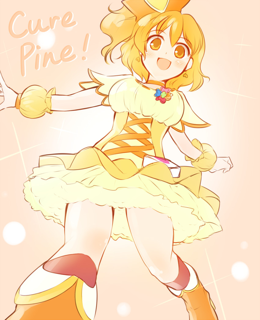 yamabuki inori and cure pine (precure and 1 more) drawn by arakawa_tarou