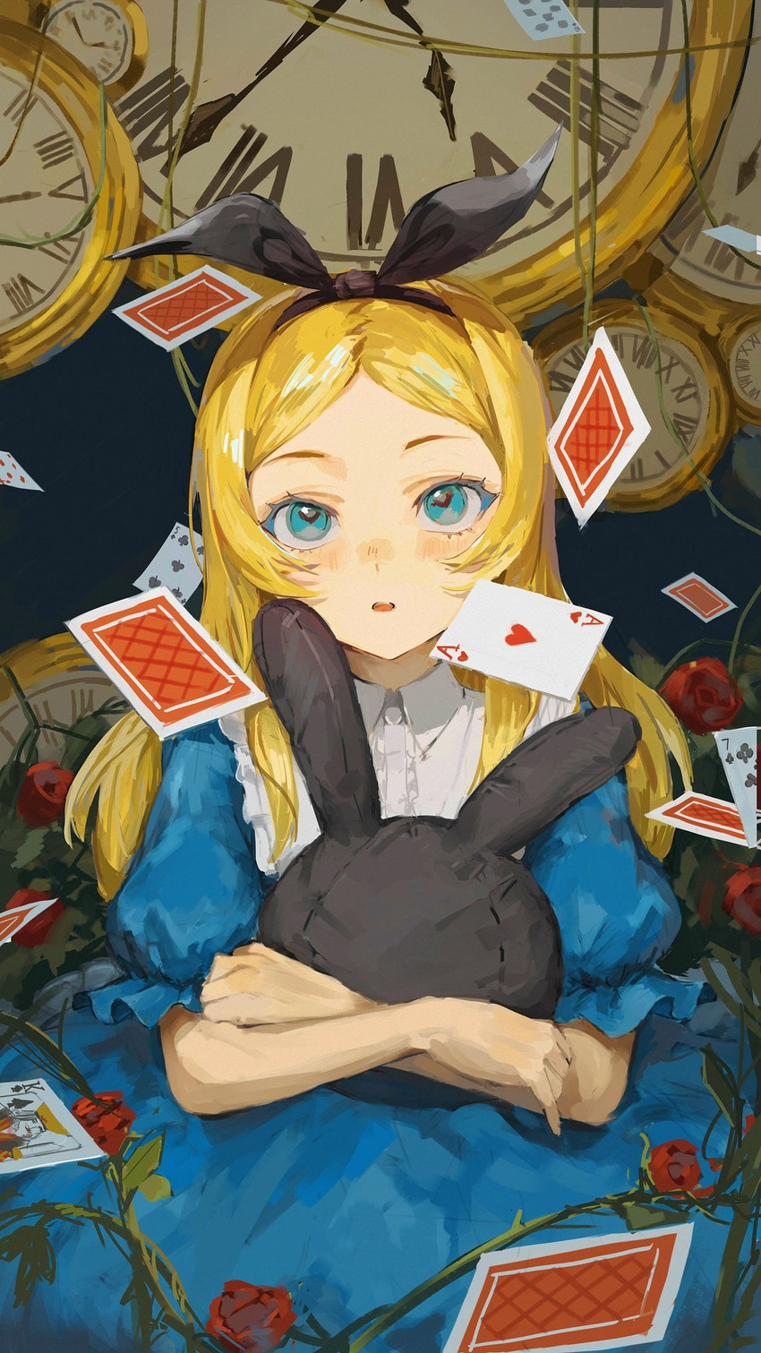 alice (alice's adventures in wonderland) drawn by skyn_blue