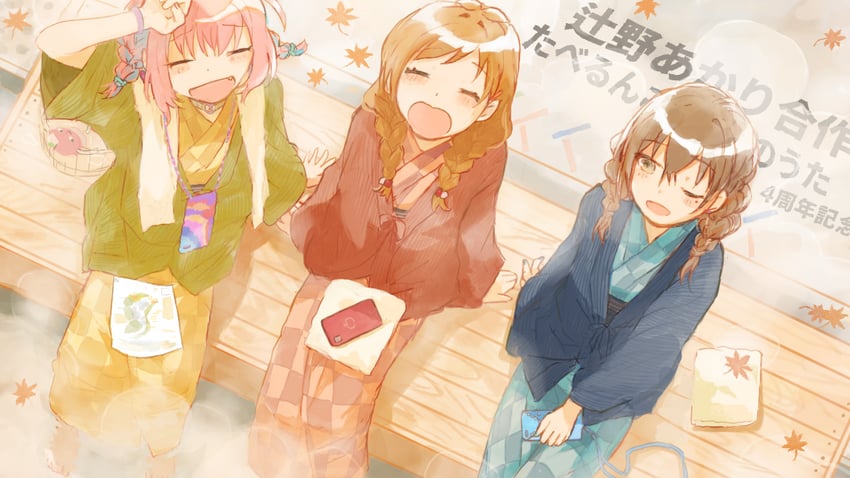 yumemi riamu, sunazuka akira, tsujino akari, and ringorou (idolmaster and 1 more) drawn by goto_(cach8237)