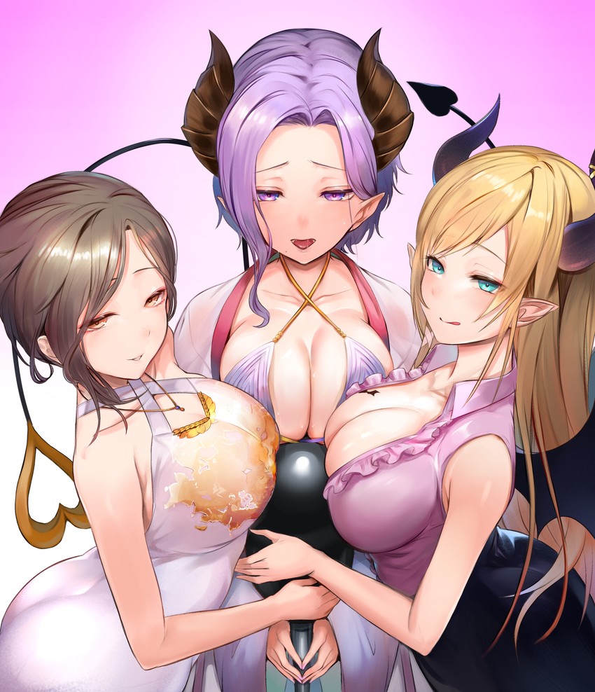 yuzuki choco, shirayuki tomoe, and saionji mary (hololive and 3 more) drawn by hoshara