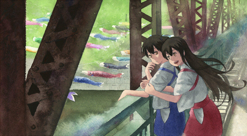 kaga and akagi (kantai collection) drawn by shijukara_(great_tit)