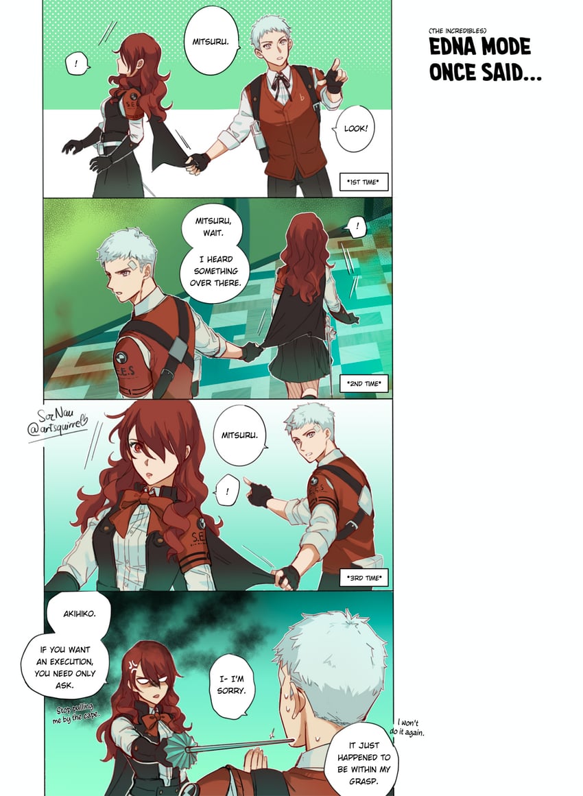kirijou mitsuru and sanada akihiko (persona and 2 more) drawn by soc_nau