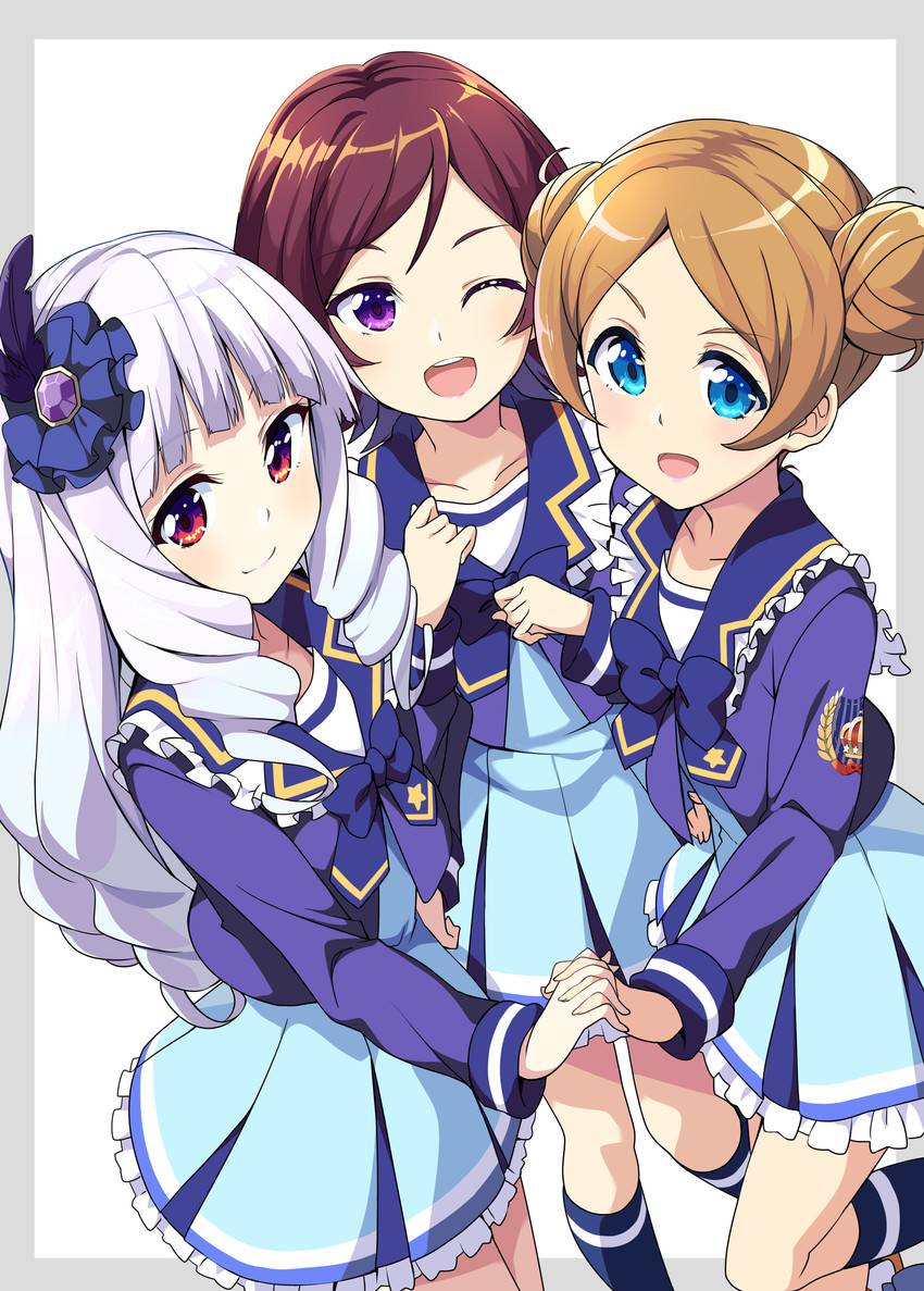 shirogane lily, ashida yuuri, and katsura miki (aikatsu! and 1 more) drawn by wara_(warapro)