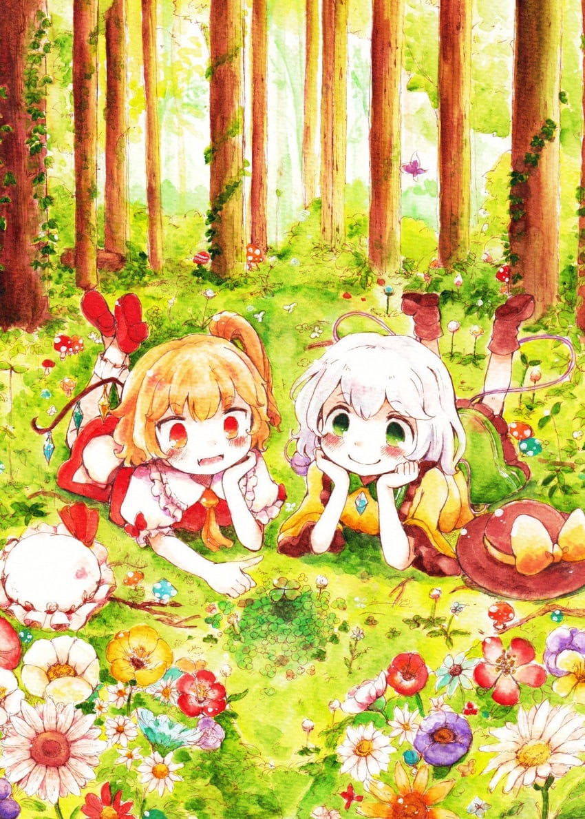 flandre scarlet and komeiji koishi (touhou) drawn by shiro_tsugumi