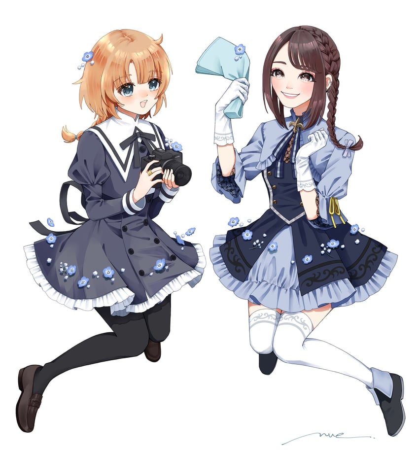 futagawa fumi and nishimoto rimi (real life and 1 more) drawn by amahara_nue