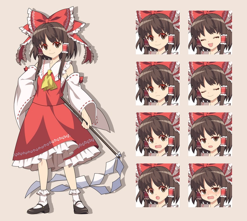 hakurei reimu (touhou) drawn by 4rion