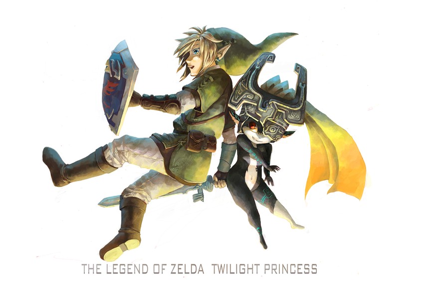 link and midna (the legend of zelda and 1 more) drawn by yayayakai