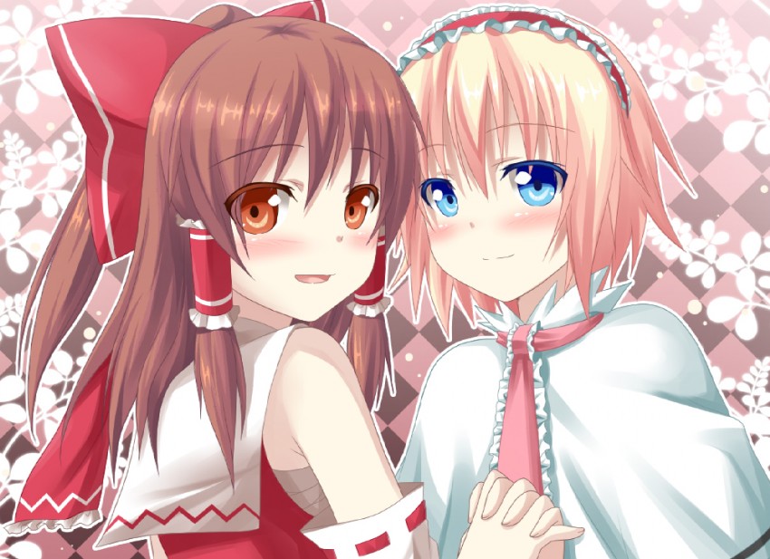 hakurei reimu and alice margatroid (touhou) drawn by yano_mitsuki_(nanairo)