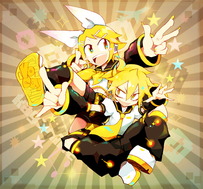 kagamine rin and kagamine len (vocaloid) drawn by g_tsurius