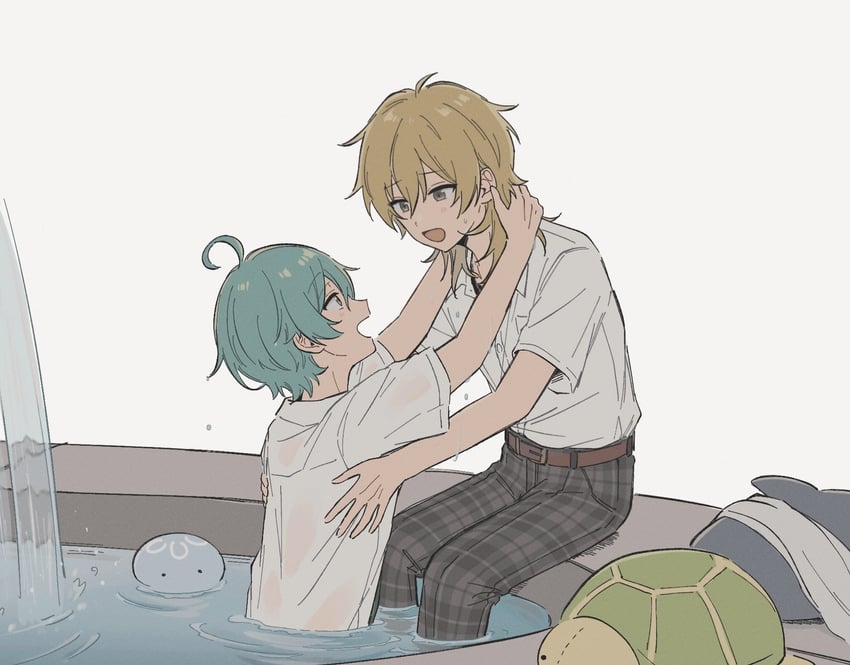 shinkai kanata and hakaze kaoru (ensemble stars!) drawn by rei_(uupaa3)