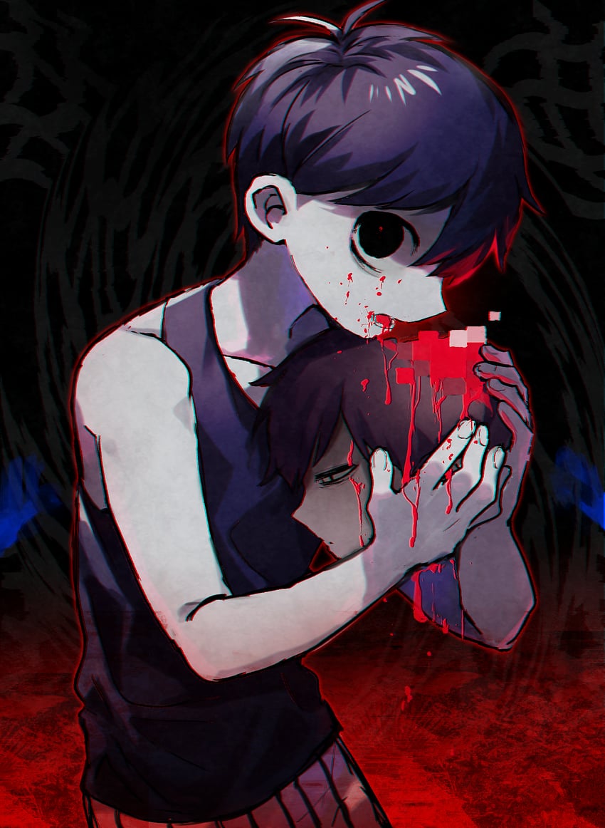 sunny and omori (omori) drawn by fuji_den_fujiko