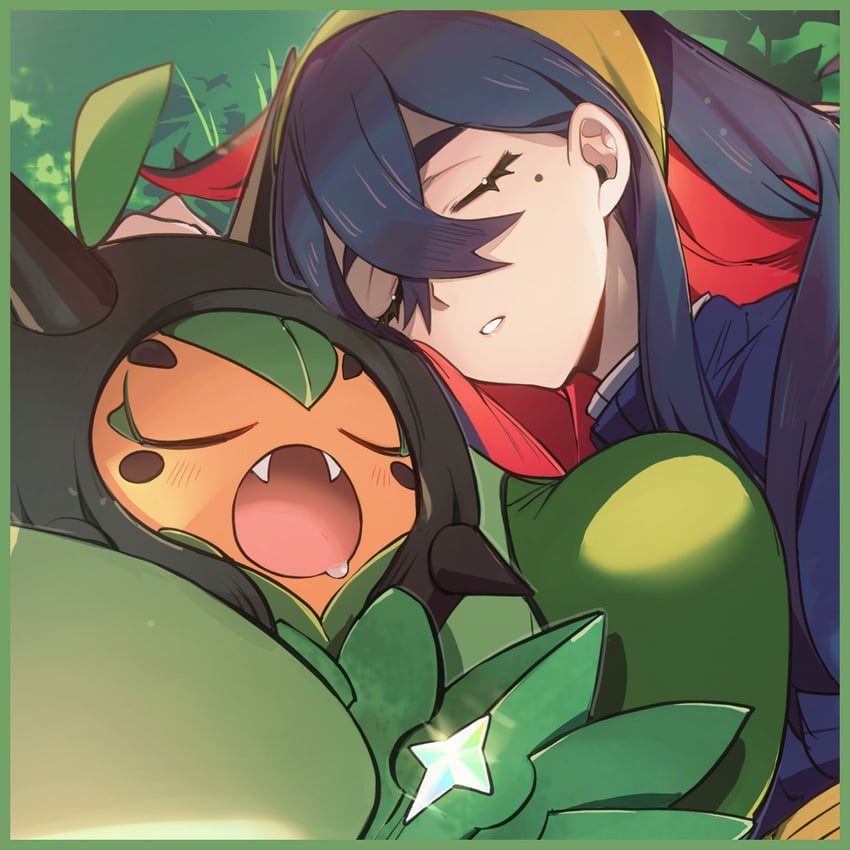 carmine and ogerpon (pokemon and 1 more) drawn by no-kan