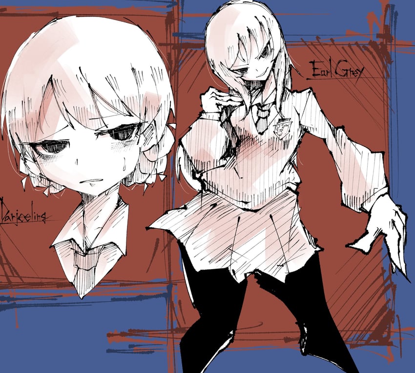 darjeeling and earl grey (girls und panzer) drawn by yamarium