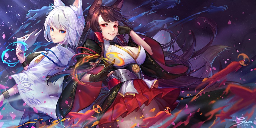 kaga and akagi (azur lane) drawn by kanmai_x_sou