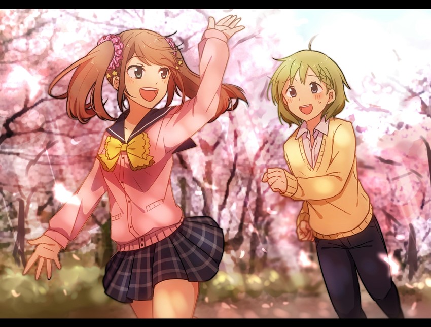 mizushima saki and uzuki makio (idolmaster and 1 more) drawn by arisuke_(natuyan)