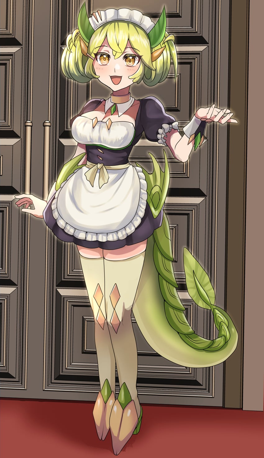 parlor dragonmaid (yu-gi-oh!) drawn by pinyata_(pinyaland)