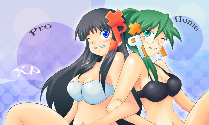 xp-tan and homeko (os-tan) drawn by sato_(esuplusesu)