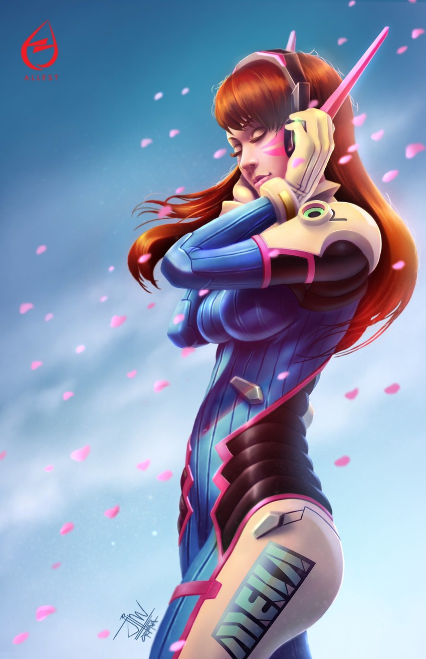 d.va (overwatch and 1 more) drawn by allestent