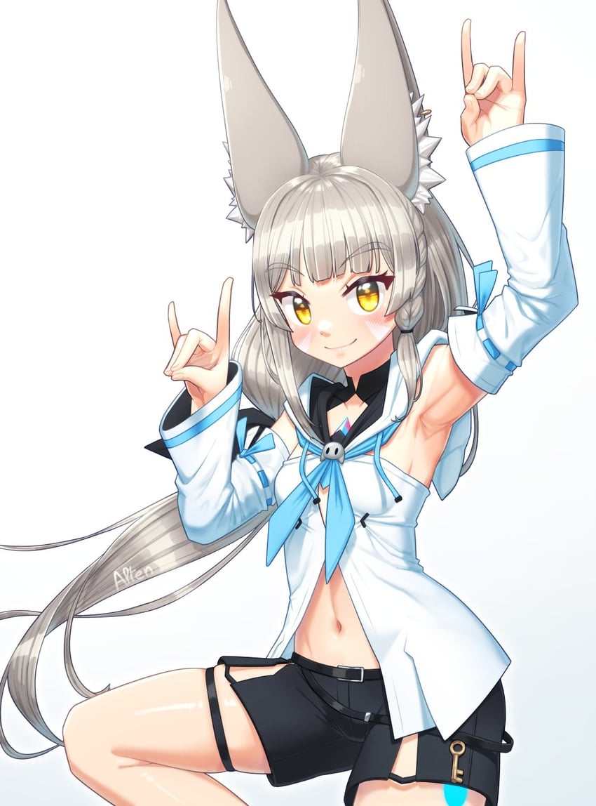 shirakami fubuki and nia (hololive and 2 more) drawn by alten