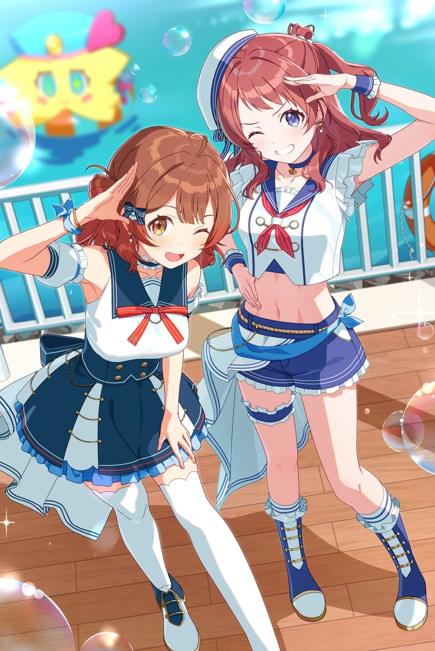 hanami ume and hanami saki (idolmaster and 1 more) drawn by misuzu0342