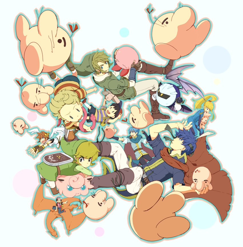 link, kirby, samus aran, charizard, ike, and 9 more (pokemon and 13 more) drawn by nikayu