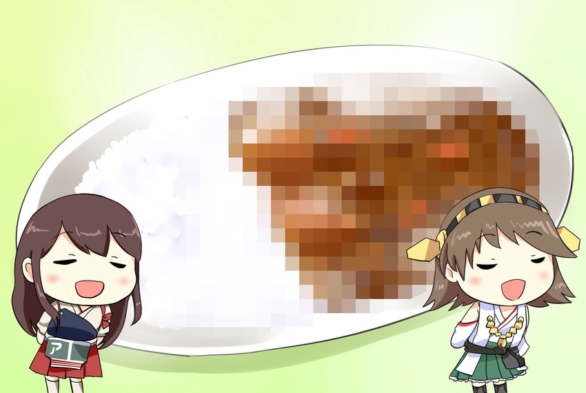 akagi and hiei (kantai collection and 1 more) drawn by komemiruku