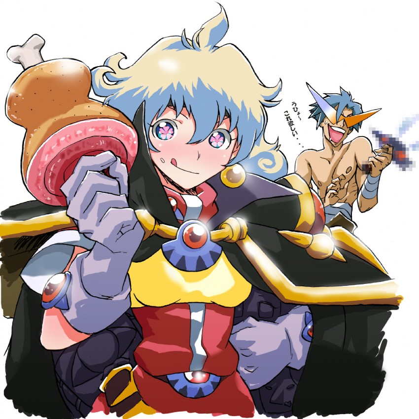 nia teppelin, kamina, and lina inverse (tengen toppa gurren lagann and 1 more) drawn by watatsumi