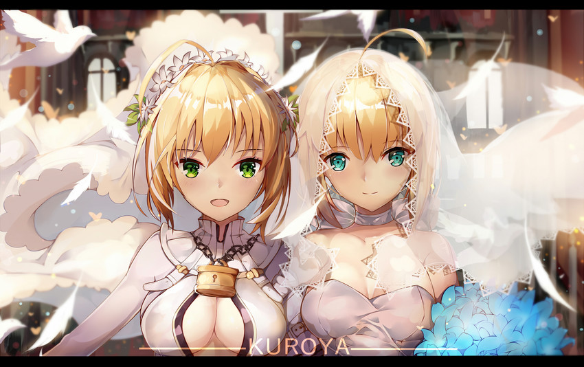 artoria pendragon, saber, and nero claudius (fate and 2 more) drawn by lingyan_heiye