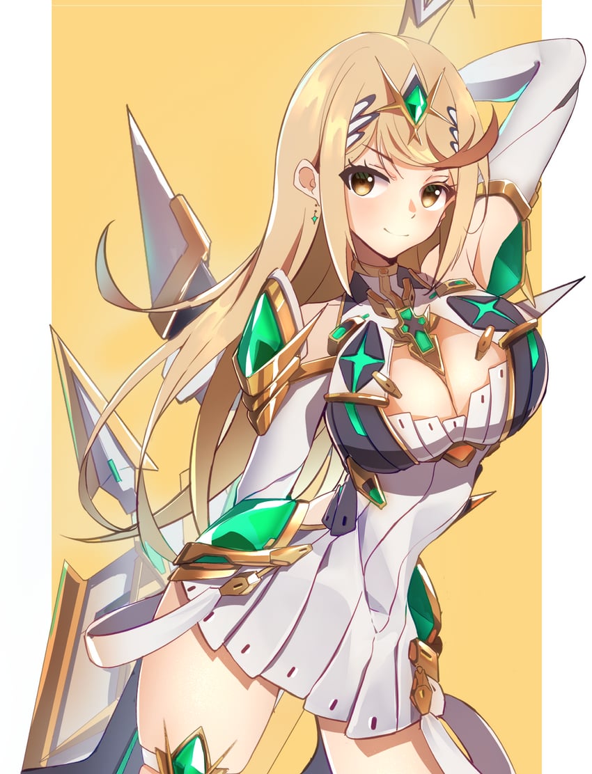mythra (xenoblade chronicles and 1 more) drawn by boqee
