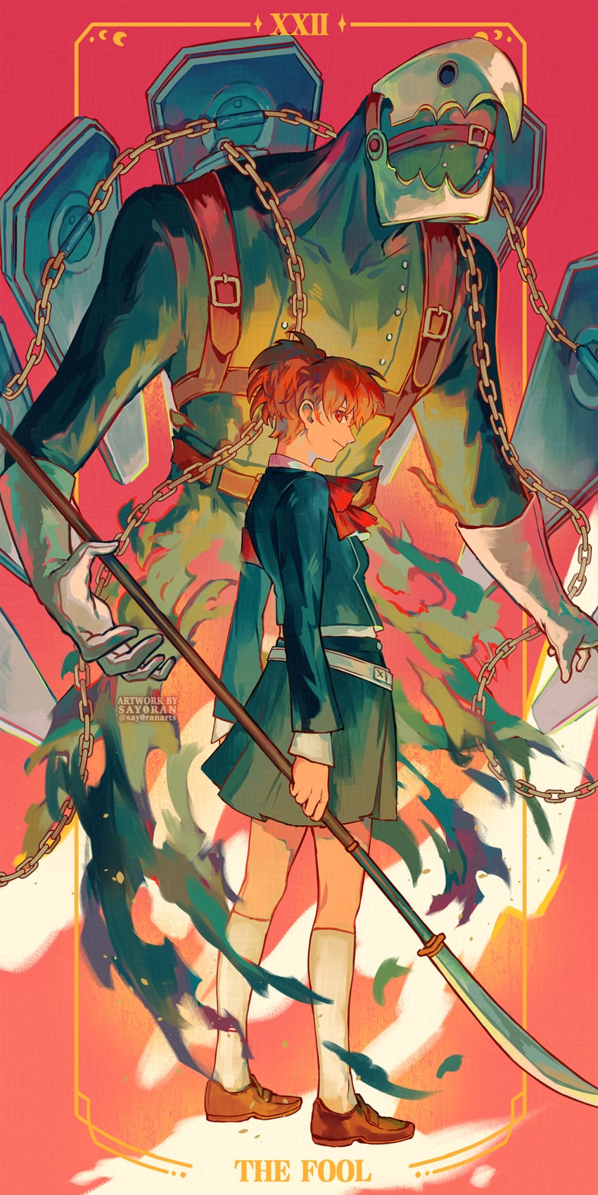 shiomi kotone and thanatos (persona and 2 more) drawn by say0ran