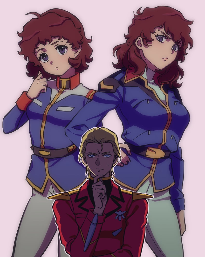 char aznable and amuro ray (gundam and 2 more) drawn by yy0880yy