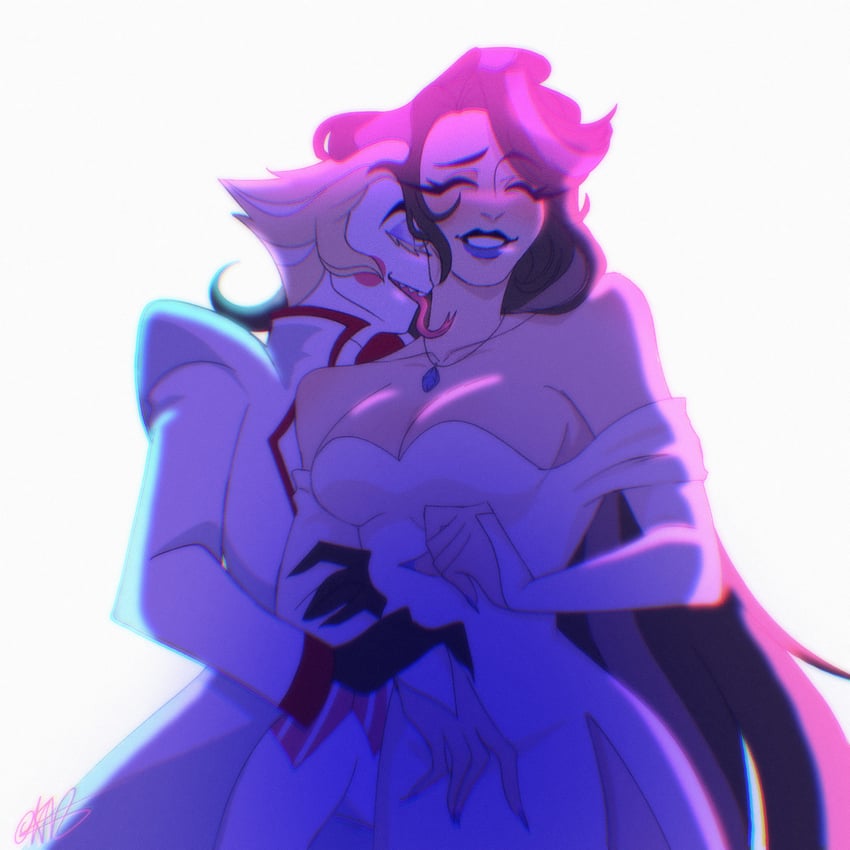 lucifer morningstar and eve (hazbin hotel) drawn by kazimir29