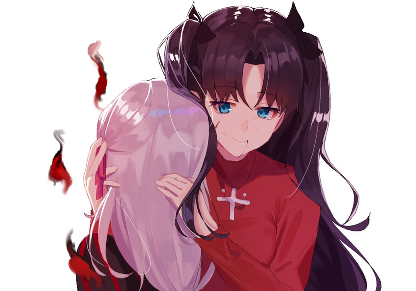 tohsaka rin, matou sakura, and dark sakura (fate and 2 more) drawn by chip_le_cree