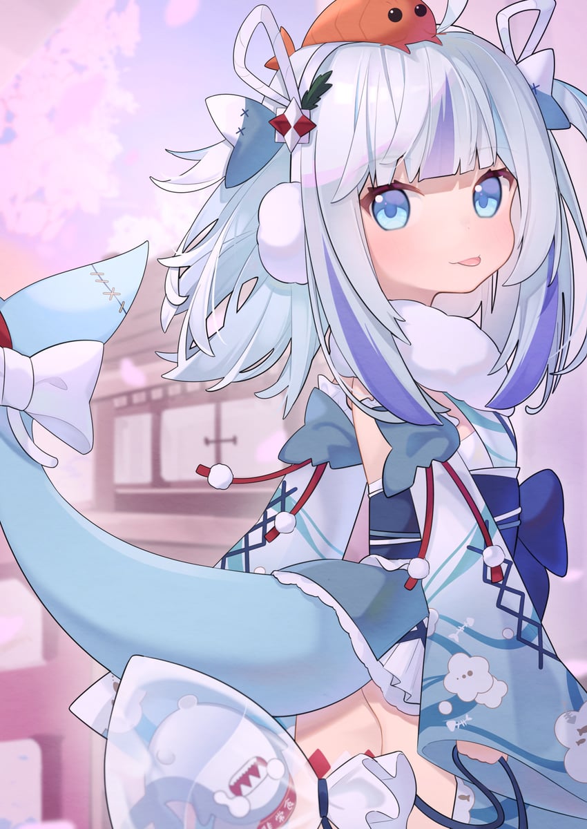 gawr gura, bloop, and ebi-chan (hololive and 1 more) drawn by cp2980606