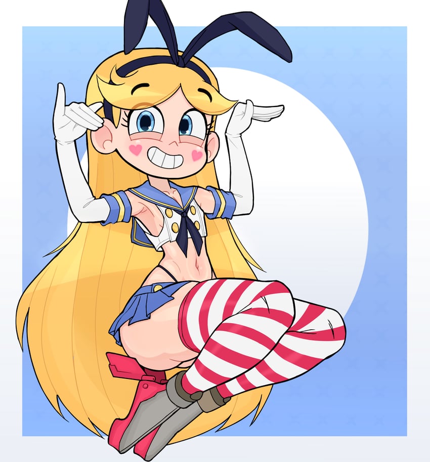 shimakaze and star butterfly (kantai collection and 1 more) drawn by rukisan(pixiv)