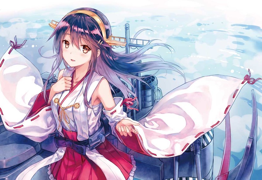 haruna and haruna kai ni (kantai collection) drawn by hiten_(hitenkei)