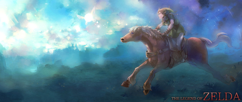 link, navi, and epona (the legend of zelda and 1 more) drawn by s1minami