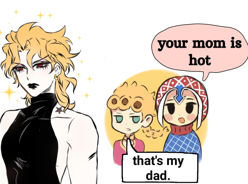 dio brando, giorno giovanna, and guido mista (jojo no kimyou na bouken and 2 more) drawn by rqtart