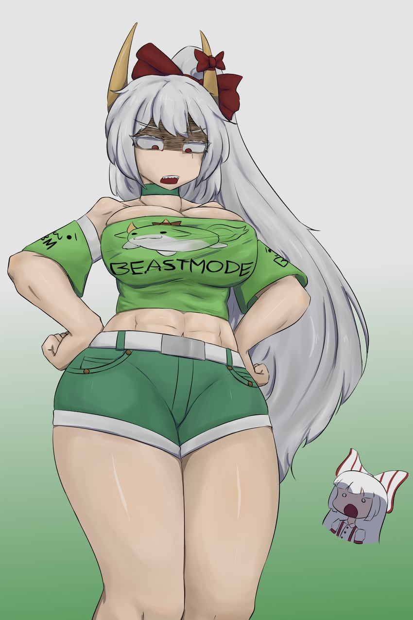 fujiwara no mokou, kamishirasawa keine, and ex-keine (touhou) drawn by lunlun_tien