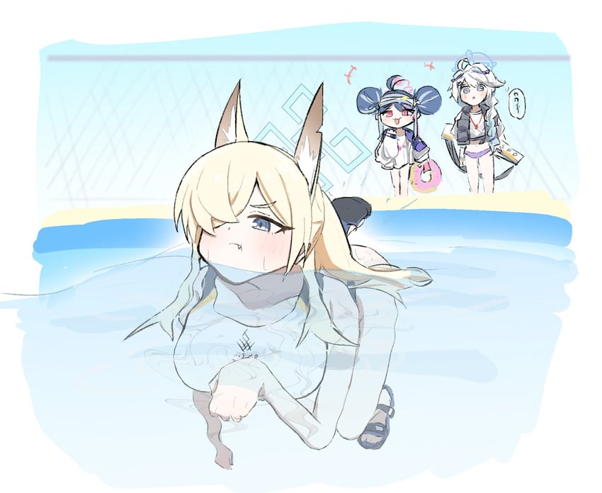 kanna, fubuki, and kirino (blue archive) drawn by azuki_(azkrgr)